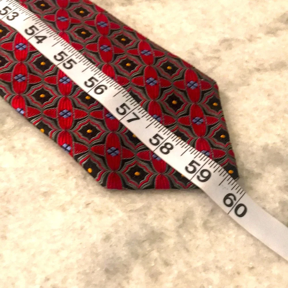 Robert Talbott Nordstrom Silk Tie Mens Red Black Best‎ of Class Quartrefoil USA